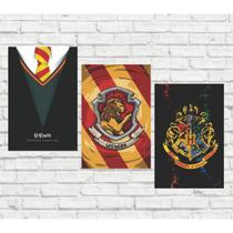 Kit 3 Placas Decorativas - Harry Potter (30x20) cm
