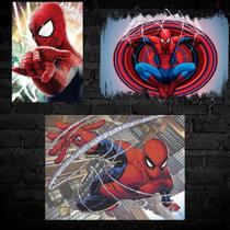 Kit 3 Placas Decorativas Homem Aranha MDF 3mm 18x26