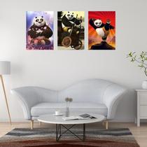 Kit 3 Placas Decorativas Kung Fu Panda MDF 3mm 18x26 Kit 3 Placas Decorativas Kung Fu Panda MDF 3mm 18x26