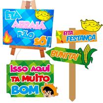 Kit 3 Placas Decorativas Mdf Enfeite Decoração Festa Junina