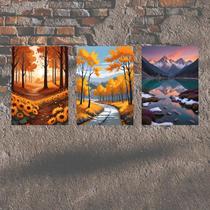 Kit 3 Placas Decorativas Paisagem MDF 3mm 18x26 Kit 3 Placas Decorativas Paisagem MDF 3mm 18x26
