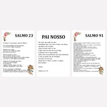 Kit 3 Placas Decorativas Salmo 23 Pai Nosso e Salmo 91 MDF