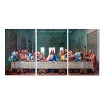 Kit 3 Placas Decorativas Santa Ceia Jesus 20x30 cm Mdf