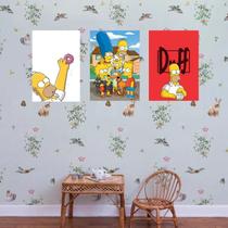 Kit 3 Placas Decorativas Simpsons 01 MDF 3mm 18x26