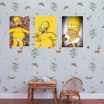 Kit 3 Placas Decorativas Simpsons 04 MDF 3mm 18x26
