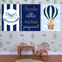 Kit 3 Placas Decorativas Sonhe Alto Pequeno MDF 3mm 18x26