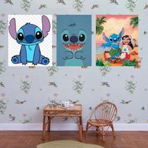 Kit 3 Placas Decorativas Stitch MDF 3mm 18x26 Kit 3 Placas Decorativas Stitch MDF 3mm 18x26