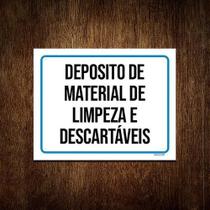 Kit 3 Placas Deposito Material Limpeza Descartáveis - Sinalizo