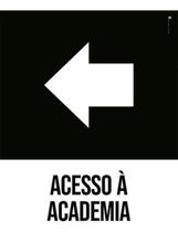 Kit 3 Placas Desenho Acesso Academia Seta Esquerda