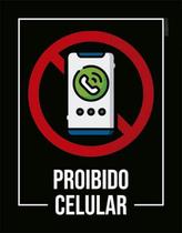 Kit 3 Placas Desenho - Proibido Celular Kit 3 Placas Desenho - Proibido Celular