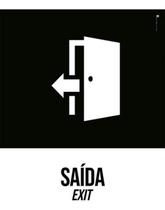 Kit 3 Placas Desenho Saída Exit
