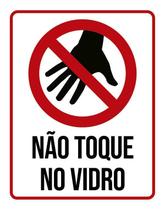 Kit 3 Placas Distanciamento Social Não Toque Vidro