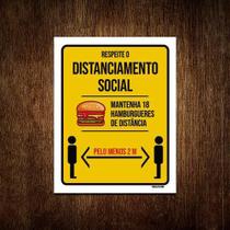 Kit 3 Placas Distanciamento Social Para Restaurantes