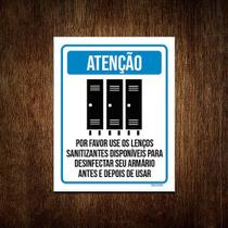 Kit 3 Placas Distanciamento Social Use Lenço Armário