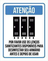 Kit 3 Placas Distanciamento Social Use Lenço Armário