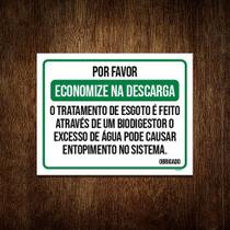 Kit 3 Placas - Economize Na Descarga Biodigestor - Sinalizo