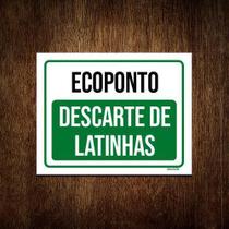 Kit 3 Placas Ecoponto Descarte De Latinhas