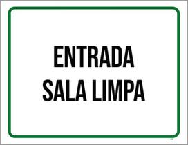 Kit 3 Placas Entrada Sala Limpa Verde