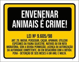 Kit 3 Placas Envenenar Animais Crime