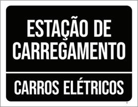 Kit 3 Placas Estação De Carregamento Carros Elétricos