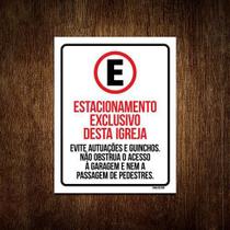 Kit 3 Placas - Estacionamento Exclusivo Igreja