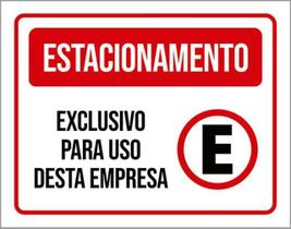 Kit 3 Placas Estacionamento Exclusivo Uso Empresa