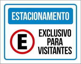 Kit 3 Placas Estacionamento Exclusivo Visitantes