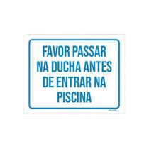 Kit 3 Placas Favor Passar Ducha Antes Entrar Piscina