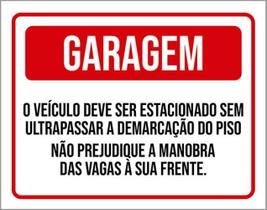 Kit 3 Placas Garagem Demarcação Piso