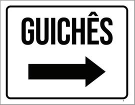 Kit 3 Placas Guichês Seta Direita