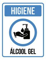 Kit 3 Placas Higiene Álcool Gel Ícone ul 36X46