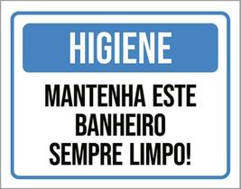 Kit 3 Placas Higiene Mantenha Banheiro Limpo 36X46