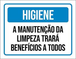 Kit 3 Placas Higiene Manutenção Da Limpeza Trará Benefícios