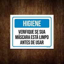 Kit 3 Placas Higiene Verifique Sua Máscara Está Limpa Kit 3 Placas Higiene Verifique Sua Máscara Está Limpa