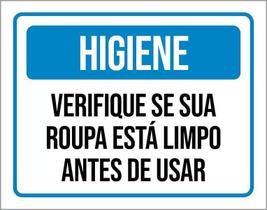 Kit 3 Placas Higiene Verifique Sua Roupa Está Limpa