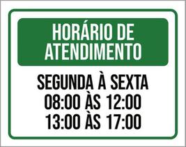 Kit 3 Placas Horário Atendimento Segunda Sexta 8 As 12 36X46