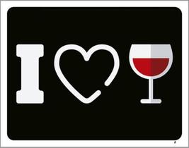 Kit 3 Placas I Love Wine 36X46