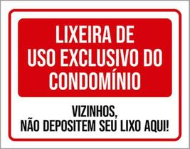Kit 3 Placas Lixeira Condomínio Vizinhos Não Depositem Lixo