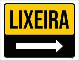 Kit 3 Placas Lixeira Seta Direita