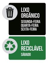 Kit 3 Placas Lixo Orgânico E Reciclável Verde Preta 36X46 Kit 3 Placas Lixo Orgânico E Reciclável Verde Preta 36X46
