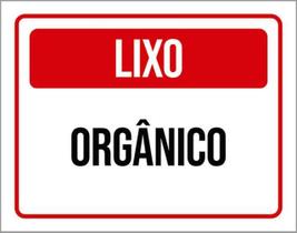 Kit 3 Placas Lixo Orgânico Vermelha 36X46