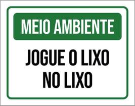 Kit 3 Placas Meio Ambiente Jogue Lixo No Lixo Verde