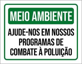 Kit 3 Placas Meio Ambiente Programas Combate Poluição