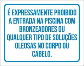 Kit 3 Placas Não Entra Piscina Bronzeador Soluções Oleosas Kit 3 Placas Não Entra Piscina Bronzeador Soluções Oleosas