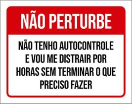 Kit 3 Placas Não Perturbe Autocotrole Distrair Horas Kit 3 Placas Não Perturbe Autocotrole Distrair Horas