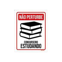 Kit 3 Placas Não Perturbe - Concurseiro Estudando