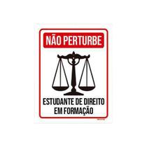 Kit 3 Placas Não Perturbe Estudando Direito Em Formação