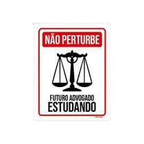 Kit 3 Placas Não Perturbe - Futuro Advogado Estudando