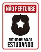 Kit 3 Placas Não Perturbe - Futuro Delegado Estudando