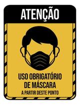 Kit 3 Placas Obrigatório Máscara Ponto 36X46